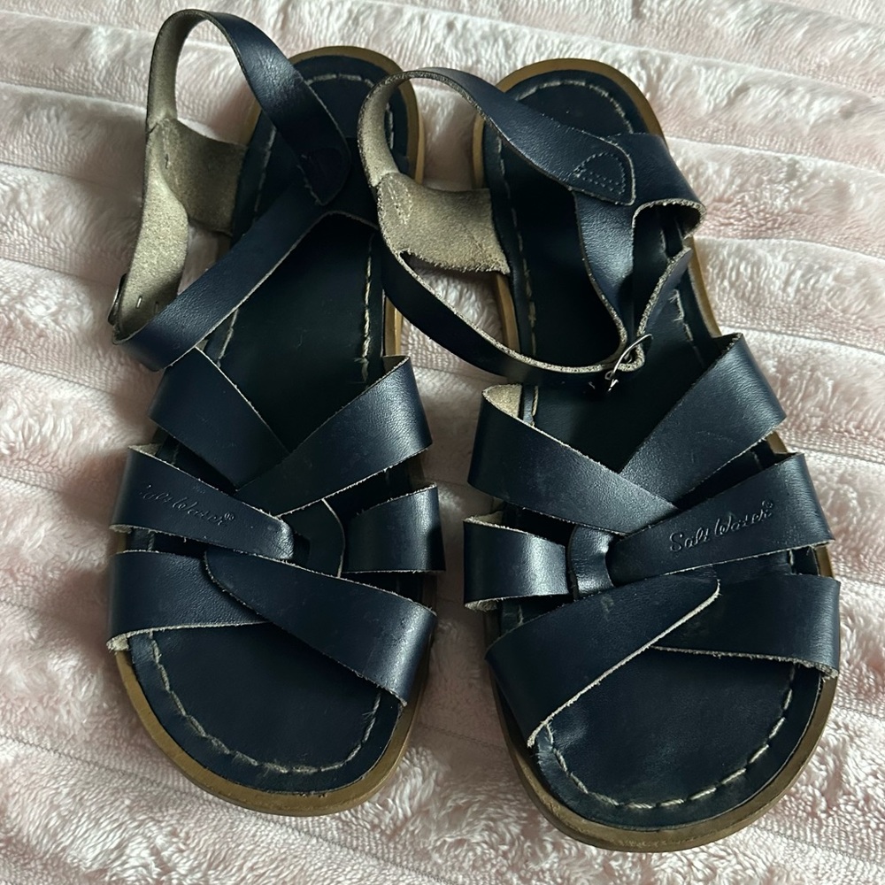 Salt Water Sandals by Hoy Navy Blue Strappy Sandals